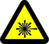 dzeltena informatīva brīdinājuma uzlīme lāzera stars