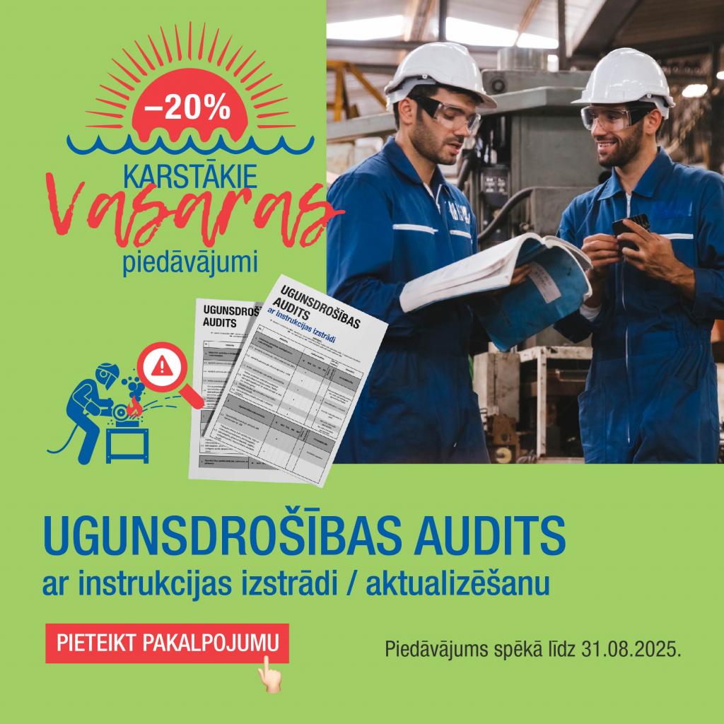 Ugunsdrošības audits ar / bez instrukcijas