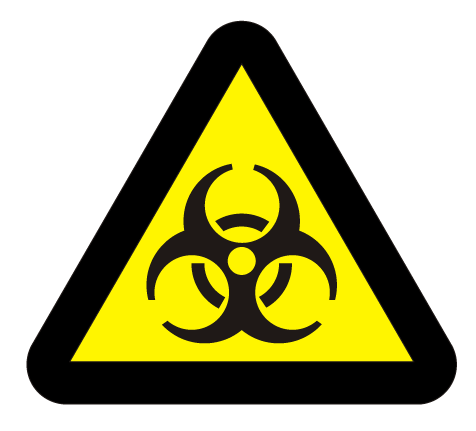 dzeltena informatīva brīdinājuma uzlīme bioloģisks risks