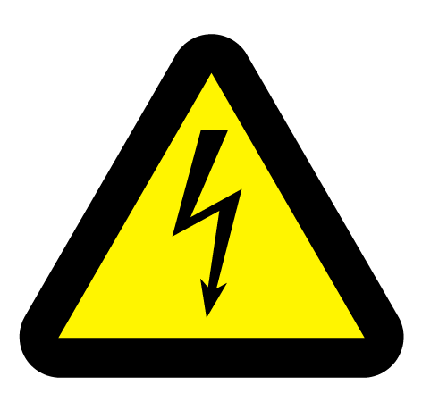 dzeltena informatīva brīdinājuma uzlīme bīstami elektrība