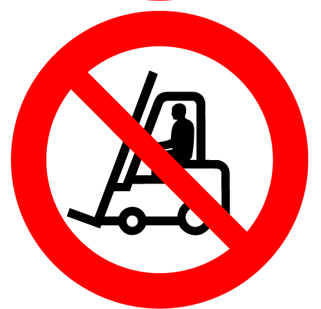 brīdinājuma uzlīme iekšēja transporta kustība aizliegta