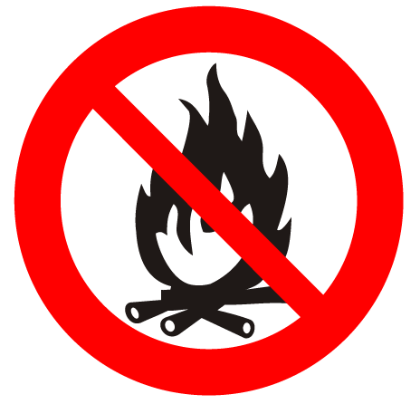 informatīva brīdinājuma uzlīme nekurināt ugunskuru