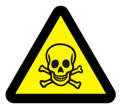 Dzeltena informatīva uzlīme - toksiska viela