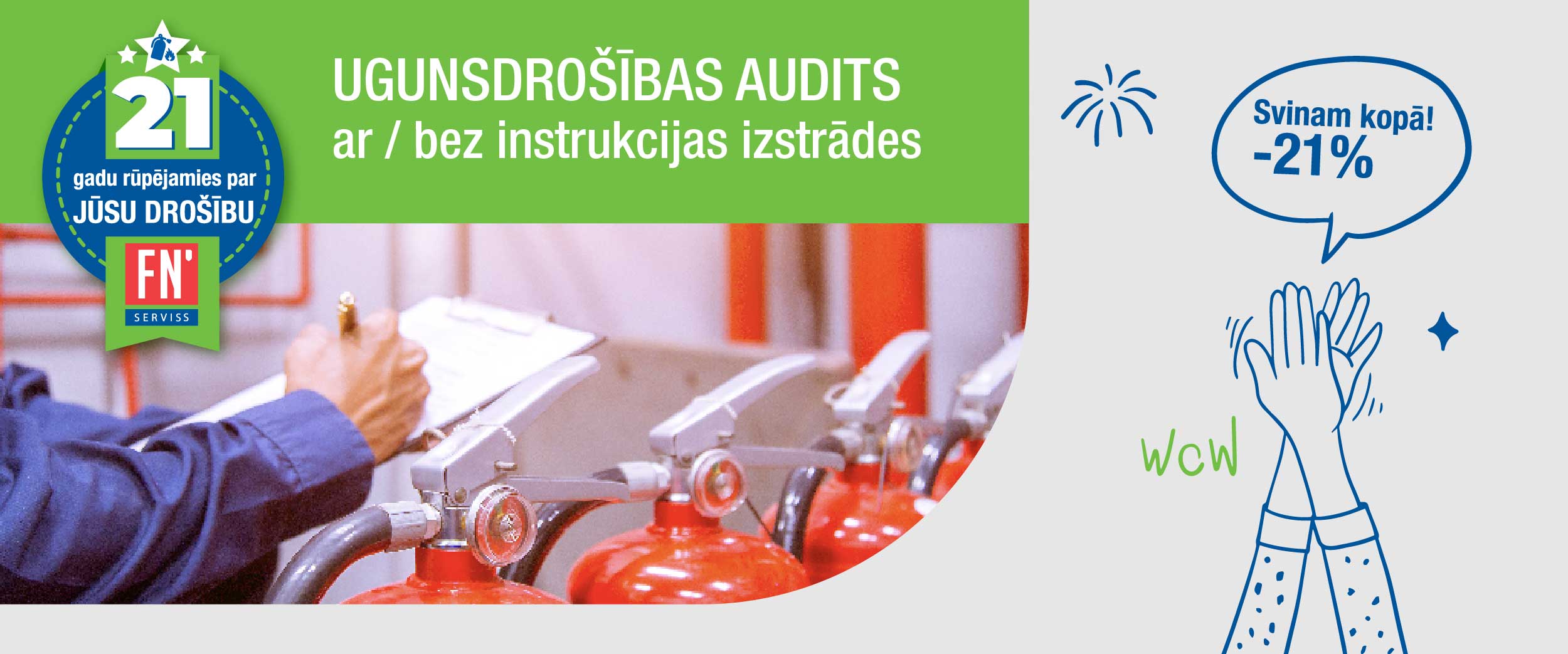 Ugunsdrošības audits ar / bez instrukcijas