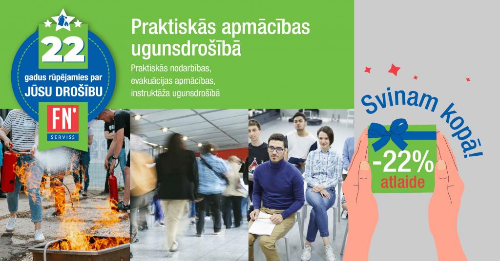 Praktiskās apmācības ugunsdrošībā - īpašais piedāvājums - FN-SERVISS